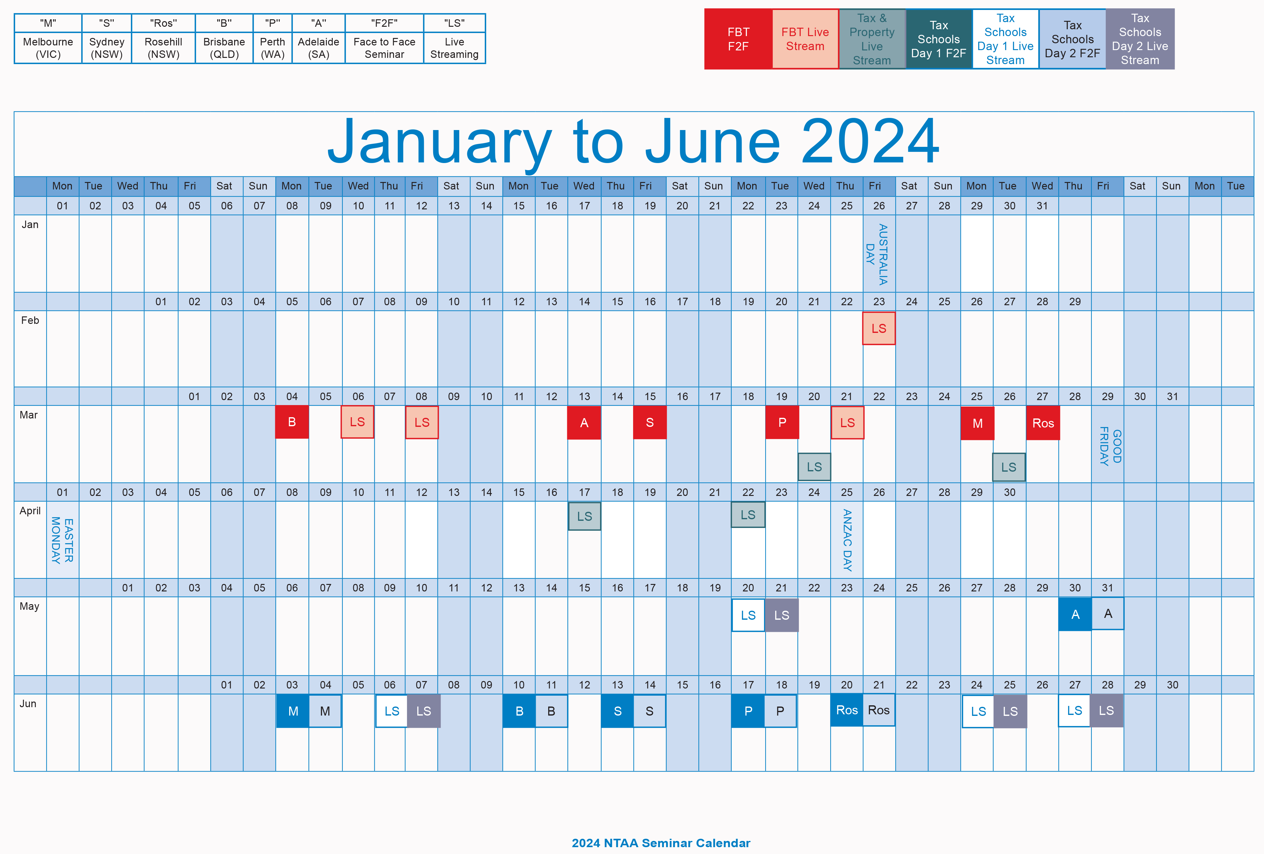 Seminar Calendar, NTAA